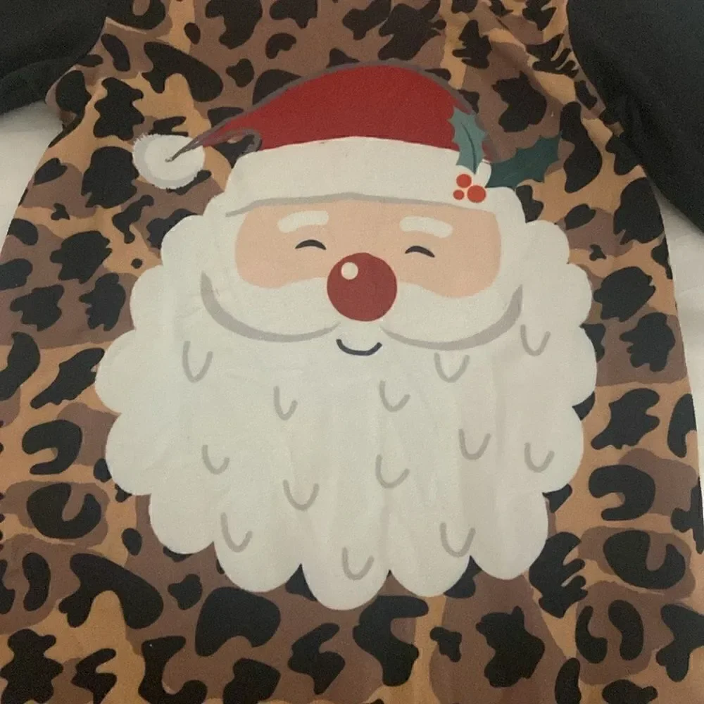 Boutique Cheetah Santa Jumper 18 Months Penelope Plumm